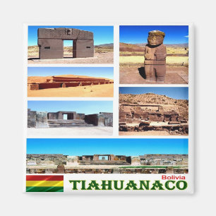 zBO004 TIAHUANACO, Mosaik, Boliva, Kühlschrank Magnet