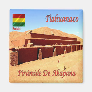 zBO009 TIAHUANACO, Pyramid Akapana, Bolivien, Kühl Magnet