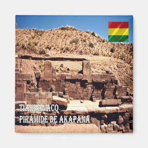 zBO010 TIAHUANACO, Pyramid Akapana, Bolivien, Kühl Magnet