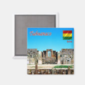 zBO013 TIAHUANACO, Bolivien, Amerika, Kühlschrank Magnet (Vorderseite/Rückseite)