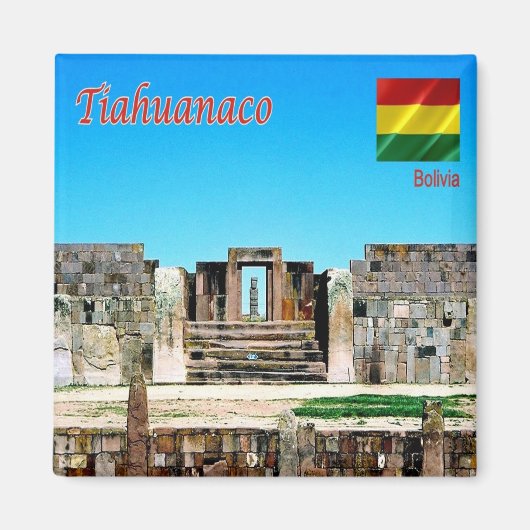 zBO013 TIAHUANACO, Bolivien, Amerika, Kühlschrank Magnet (Vorne)