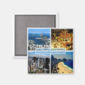 zBR003 RIO DE JANEIRO, Mosaik, Brasilien, Kühlschr Magnet (Vorderseite/Rückseite)