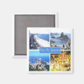 zBR006 RIO DE JANEIRO, Mosaik, Brasilien, Kühlschr Magnet (Vorderseite/Rückseite)