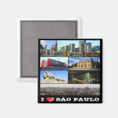 zBR010 SAO PAULO I Liebe, Mosaik, Brasilien, Kühls Magnet (Vorderseite/Rückseite)
