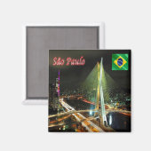 zBR014 SAO PAULO by Night, Brasilien. Kühlschrank Magnet (Vorderseite/Rückseite)