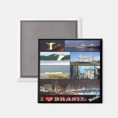 zBR030 BRASILIEN I Liebe, Natal, Mosaik, Kühlschra Magnet (Vorderseite/Rückseite)