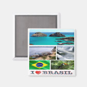 zBR031 BRASILIEN I Liebe, Mosaik, Kühlschrank Magnet (Vorderseite/Rückseite)