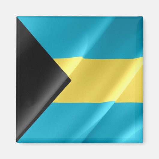 zBS002 BAHAMAS, Waving Flag, Amerika, Kühlschrank Magnet (Vorne)