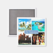 zBS004 BAHAMAS mosaik, Amerika, Kühlschrank Magnet (Vorderseite/Rückseite)