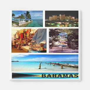 zBS005 BAHAMAS, Mosaik, Amerika, Kühlschrank Magnet