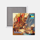 zBS006 BAHAMAS, Strohmarkt, Amerika, Kühlschrank Magnet (Vorderseite/Rückseite)