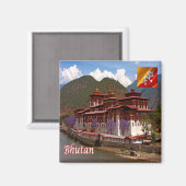 zBT005 PUNAKHA, Bhutan, Asien, Kühlschrank Magnet (Vorderseite/Rückseite)