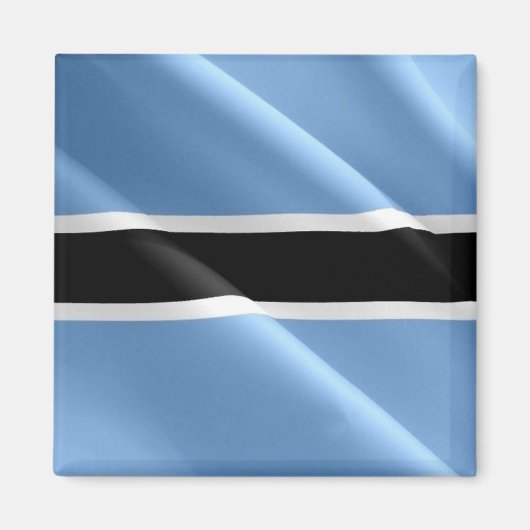 zBW002 BOTSWANA WAVING FLAG, Afrika, Kühlschrank Magnet (Vorne)