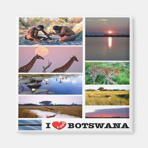 zBW003 BOTSWANA I LIEBE, Mosaik, Afrika, Kühlschra Magnet