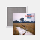 zBW011 BOTSWANA, Flying Female Lechwe, Kühlschrank Magnet (Vorderseite/Rückseite)