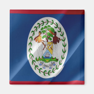 zBZ002 BELIZE, Waving Flag, Amerika, Kühlschrank Magnet