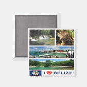 zBZ004 BELIZE I Liebe, Mosaik, Amerika, Kühlschran Magnet (Vorderseite/Rückseite)