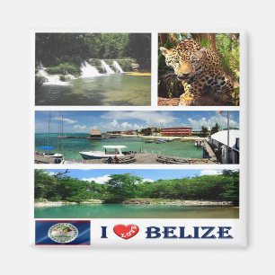 zBZ004 BELIZE I Liebe, Mosaik, Amerika, Kühlschran Magnet