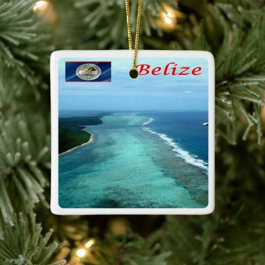 zBZ005 BELIZE Barrier Reef, Amerika Keramikornament (Baum)