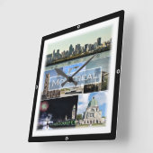 zCA010 MONTREAL, Mosaik, Kanada, Amerika, Quadratische Wanduhr (Winkel)