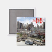 zCA024 MONTREAL Panorama, Kanada, Kühlschrank Magnet (Vorderseite/Rückseite)