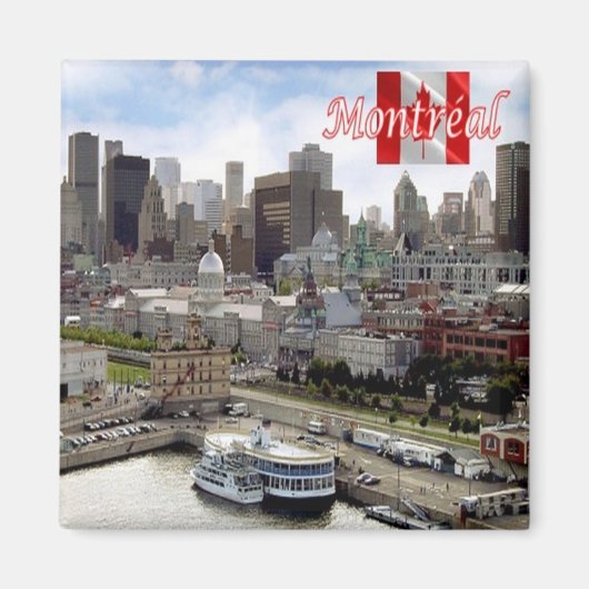 zCA024 MONTREAL Panorama, Kanada, Kühlschrank Magnet (Vorne)
