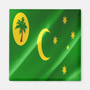 zCC002 WAVING FLAG, COCOS ISLANDS KEELING, Kühlsch Magnet