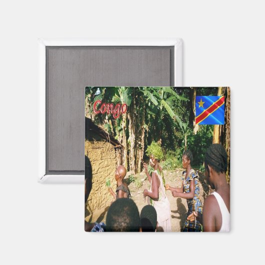 zCD007 CONGO, Afrika, Kühlschrank Magnet (Vorderseite/Rückseite)
