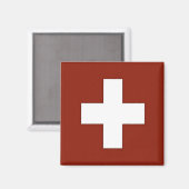 zCH001 SWISS FLAG Schweiz - Kühlschrankmagnet (Vorderseite/Rückseite)