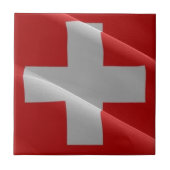 zCH002 waving FLAG SWISS, Fliese (Vorderseite)