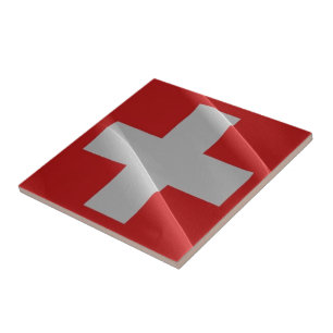 zCH002 waving FLAG SWISS, Fliese