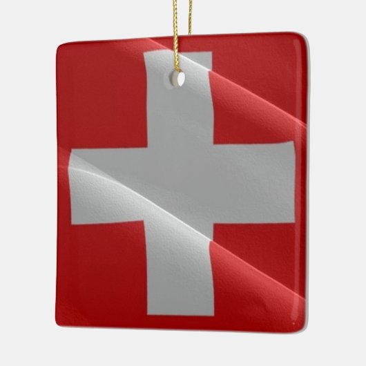 zCH002 waving FLAG SWISS, Keramikornament (Links)