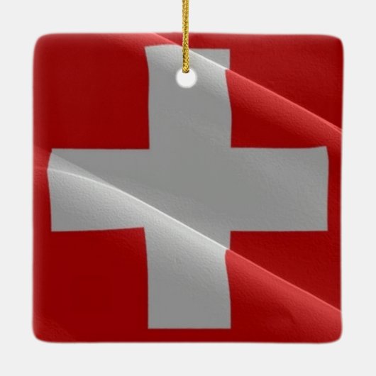 zCH002 waving FLAG SWISS, Keramikornament (Rückseite)
