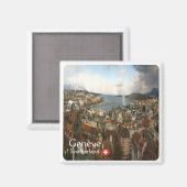 zCH010 GENÈVE Schweiz - Kühlschrankmagnet (Vorderseite/Rückseite)