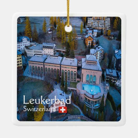 zCH011 LEUKERBAD Schweiz, Keramikornament (Rückseite)