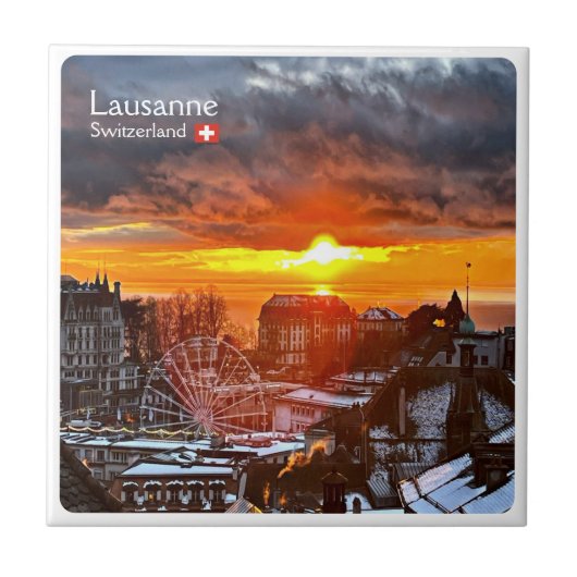 zCH013 LAUSANNE Schweiz, Fliese (Vorderseite)
