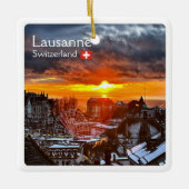 zCH013 LAUSANNE Schweiz, Keramikornament (Vorderseite)