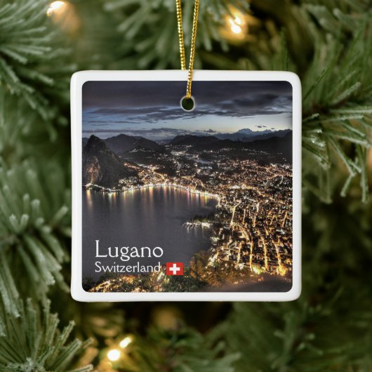 zCH014 LUGANO, Schweiz, Keramikornament (Baum)