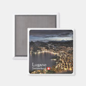 zCH014 LUGANO Schweiz - Kühlschrankmagnet (Vorderseite/Rückseite)