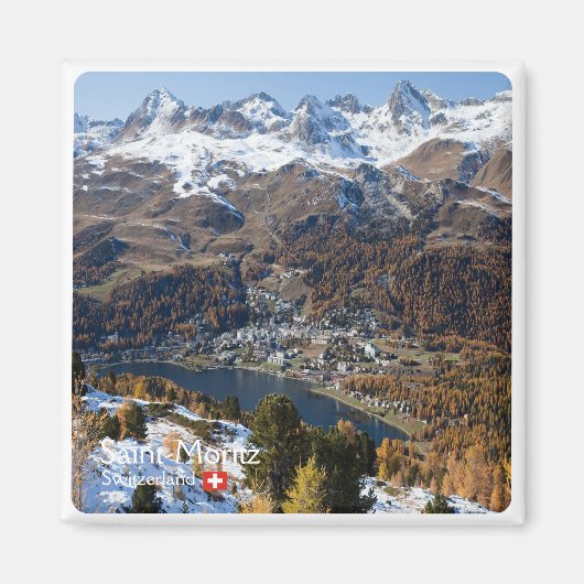 zCH018 SAINT-MORITZ Schweiz, Kühlschrankmagnet (Vorne)