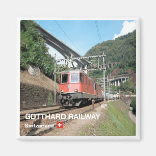 ZCH019 DIE GOTTHARD EISENBAHN Schweiz - Kühlschran Magnet