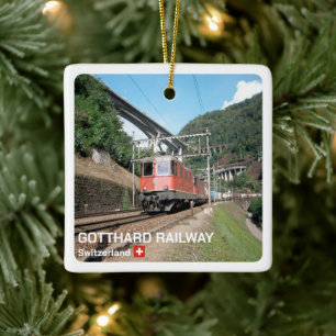 zCH019 THE GOTTHARD EISENBAHN Swiss, Keramikornament