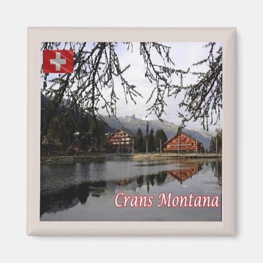 zCH024 CRANS MONTANA Schweiz - Kühlschrankmagnet (Vorne)