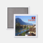 zCH026 INTERLAKEN Schweiz - Kühlschrankmagnet (Vorderseite/Rückseite)