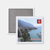 zCH030 MONTREAUX Downtown Schweiz - Kühlschrankmag Magnet (Vorderseite/Rückseite)