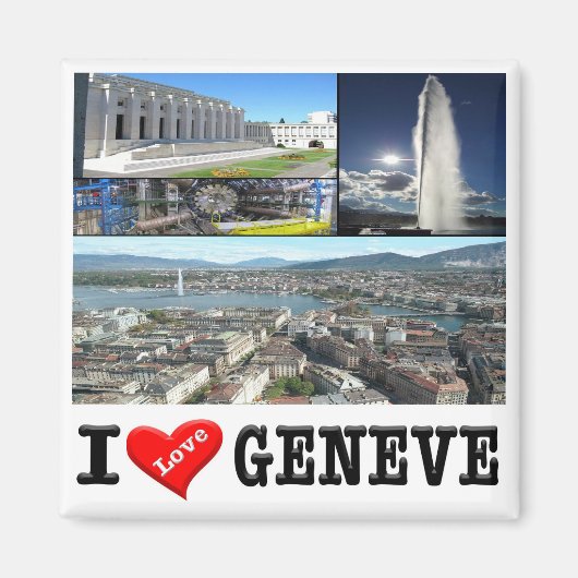 zCH032 GENÈVE I Liebe Schweiz, Kühlschrankmagnet (Vorne)