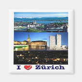 zCH037 ZÜRICH I Liebe Schweiz - Kühlschrankmagnet (Vorne)