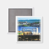 zCH040 ZÜRICHS Schweiz - Kühlschrank Magnet (Vorderseite/Rückseite)