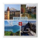 ZCH044 LUCERNE Kapellbrücke Altstadt Schweiz Fliese (Vorderseite)