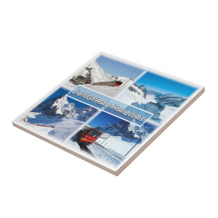 zCH047 JUNGFRAU EISENBAHN Schweiz, Fliese